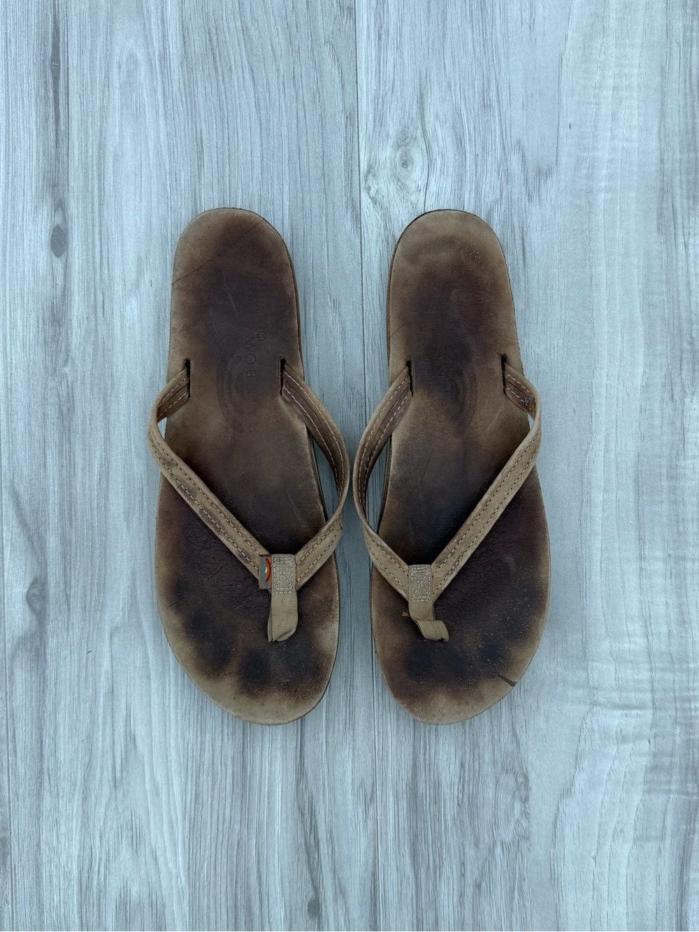 Rainbow Sandals women's single-layer leather flip-flops